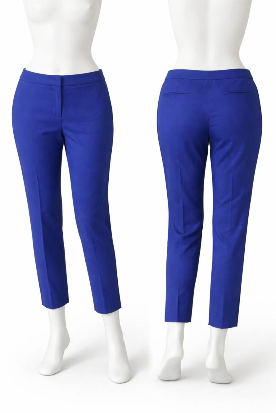 Chico’s Women’s Blue Ankle Pants Size 1.5 Stretch Cotton Tailored Career plus